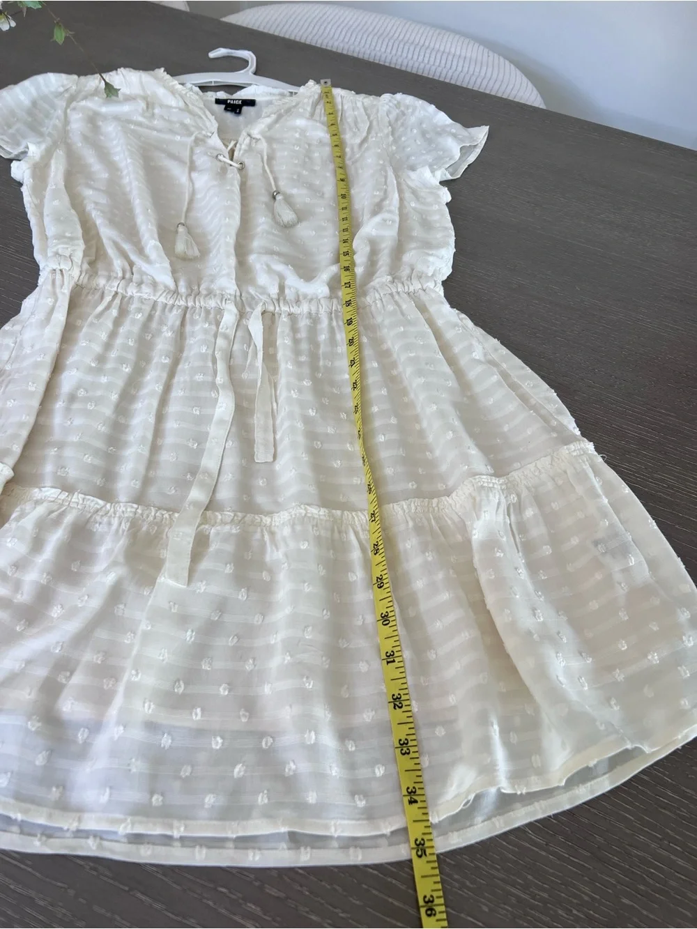 PAIGE White Swiss Dot Ruffle Blouse